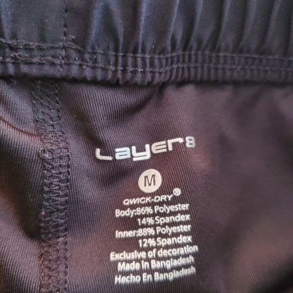 Layer8 Womens Running Shorts Medium Black Quick Dry Athletic Wear Loose shorts - Picture 3 of 6